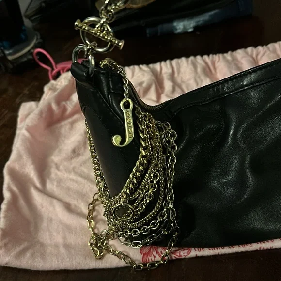 Vintage Juicy Couture black purse with gold chain accents - Picture 2 of 6